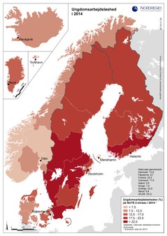 Karta ungdomsarbetslöshet 2014